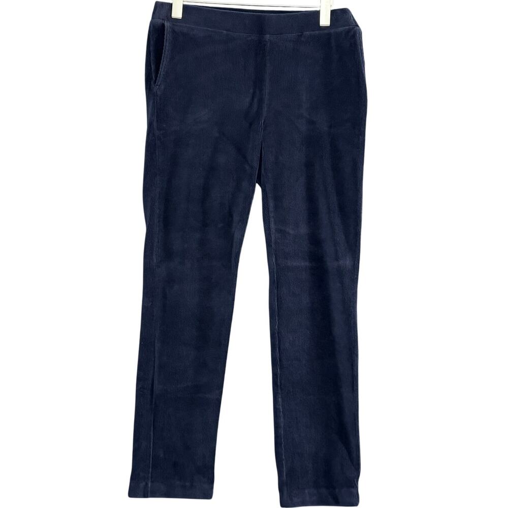 Pure Jill SZ Small Navy Blue Corduroy Pants Soft Stretch Comfort Pull-on‎ Travel